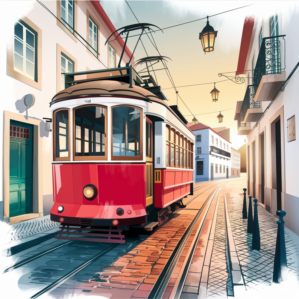 llustration-of-a-traditional tram